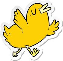 sticker of a cartoon happy bird vector