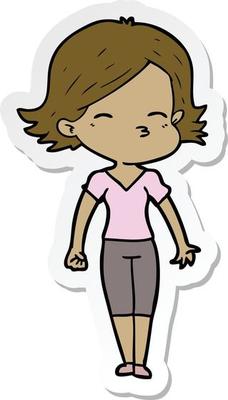sticker of a cartoon woman