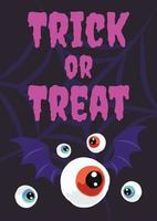 cute spooky evil eyes halloween card design vector