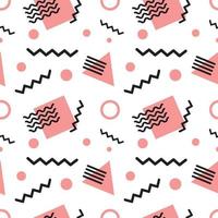 memphis seamless pattern design white and pink background design vector