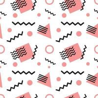 memphis seamless pattern design white and pink background design vector