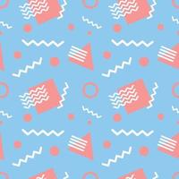 memphis seamless pattern blue and pink design background design vector