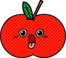 comic book style cartoon red apple vector