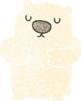 oso polar de dibujos animados de estilo de ilustración retro peculiar vector