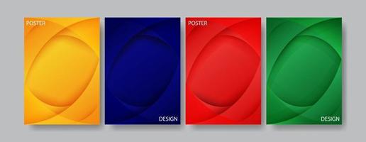 Set Of Abstract Cover Template Design In A4 Size Colorful Gradient Color. For Cover, Flyer And Poster Design vector