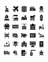 conjunto de iconos de transporte 30 aislado sobre fondo blanco vector