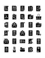 conjunto de iconos de documento 30 aislado sobre fondo blanco vector