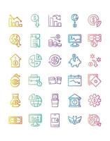 Recession  Icon Set 30 isolated on white background vector