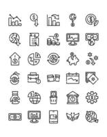 Recession Icon Set 30 isolated on white background vector