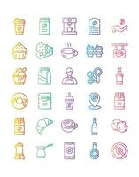 Coffee shop Icon Set 30 isolated on white background vector