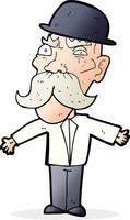 cartoon angry old british man vector