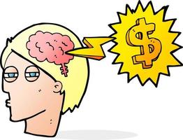 thinking of ways to make more money cartoon vector