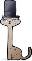 gato de dibujos animados con sombrero de copa vector