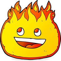 cartoon happy flame character vector