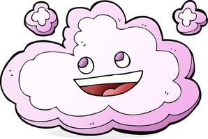 happy pink cloud cartoon vector