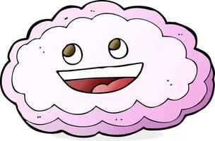 dibujos animados de nube rosa feliz vector