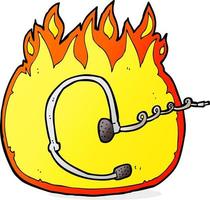 burning call center headset cartoon vector