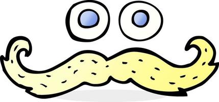 cartoon eyes and mustache symbol vector