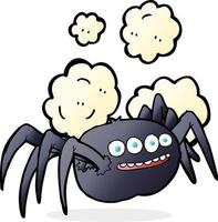 araña de halloween espeluznante de dibujos animados vector