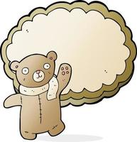 cartoon bear in front of cloud with space for text vector