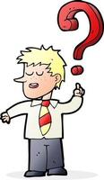 cartoon school boy asking question vector