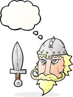 freehand drawn thought bubble cartoon viking warrior vector