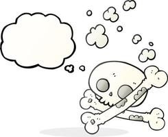 freehand drawn thought bubble cartoon old pile of bones vector