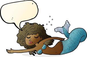 cartoon mermaid with speech bubble vector