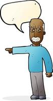 cartoon old man gesturing Get Out  with speech bubble vector