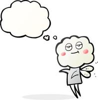 freehand drawn thought bubble cartoon cute cloud head imp vector