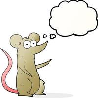freehand drawn thought bubble cartoon mouse in love vector