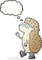 cute freehand drawn thought bubble cartoon hedgehog vector