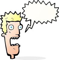 cartoon shocked man s face with speech bubble vector