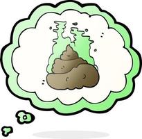 freehand drawn thought bubble cartoon gross poop vector