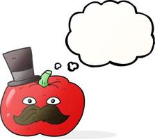 freehand drawn thought bubble cartoon posh tomato vector