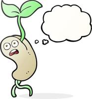 freehand drawn thought bubble cartoon sprouting seed vector