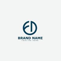 FD Logo Design Template Vector Graphic Branding Element.