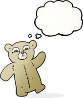 freehand drawn thought bubble cartoon teddy bear vector