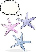 freehand drawn thought bubble cartoon starfish vector