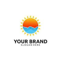 GRADIENT BEACH SUNSET LOGO DESIGN vector