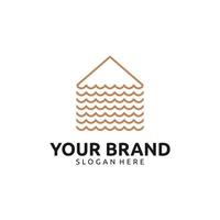 REAL ESTATE WITH RIVER LOGO DESIGN vector