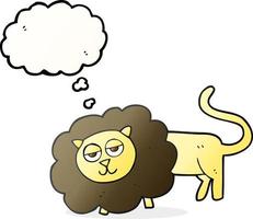 freehand drawn thought bubble cartoon lion vector