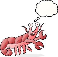 freehand drawn thought bubble cartoon lobster vector