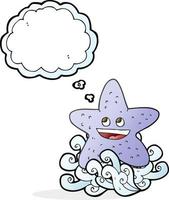 freehand drawn thought bubble cartoon starfish vector