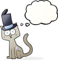 freehand drawn thought bubble cartoon cat vector