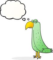 freehand drawn thought bubble cartoon parrot vector