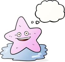 freehand drawn thought bubble cartoon starfish vector