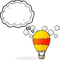 freehand drawn thought bubble cartoon hot air balloon vector