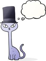 freehand drawn thought bubble cartoon posh cat vector
