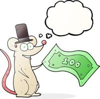 freehand drawn thought bubble cartoon rich mouse vector